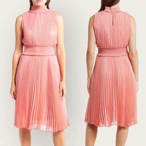 NEW Nanette Lepore Pink Chiffon Sleeveless Pleated Dress Size 6
